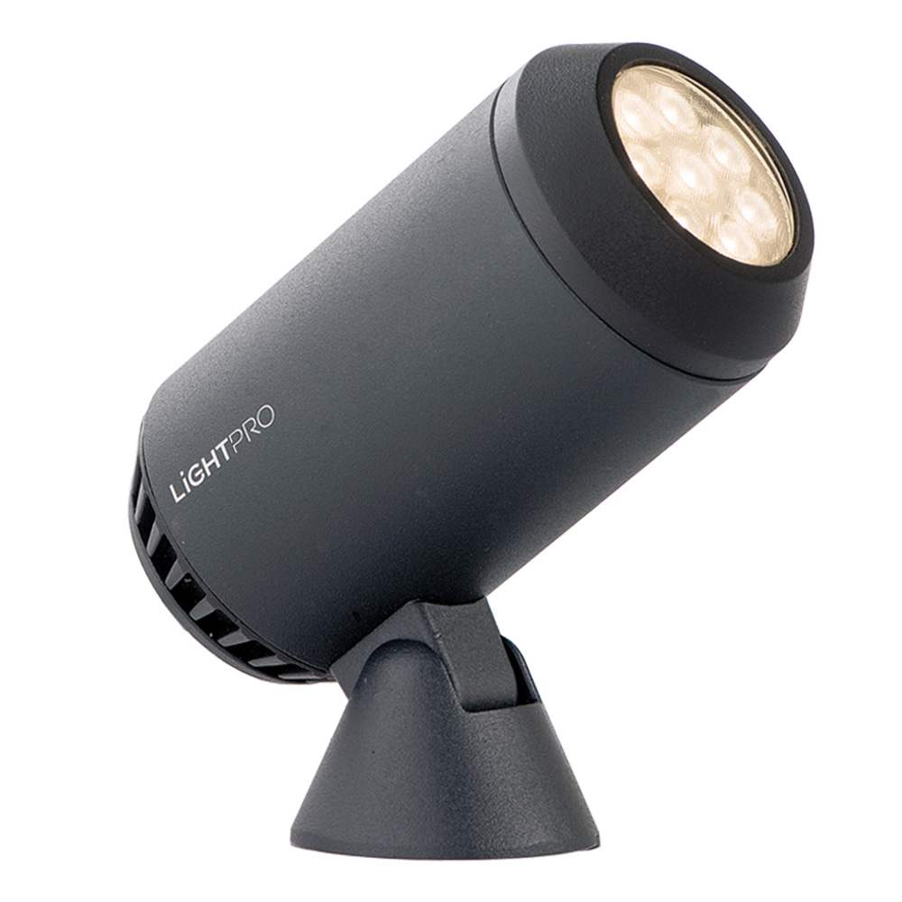 Castor 8 LED Prikspot - 8W - 768lm - 3000K warm wit - 12V - IP67 - Antraciet