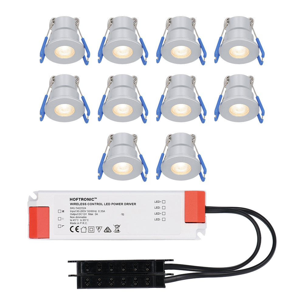 10x Milano Mini 12V LED Inbouwspots - 3W 200lm - 2700K - IP65 - Niet dimbaar