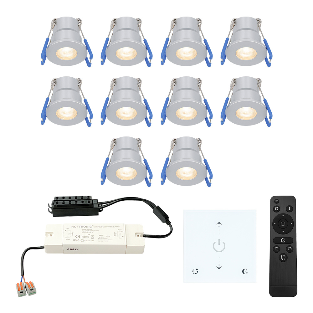 10x Milano Mini 12V LED Inbouwspots - Muurdimmer - 3W 200lm - 2700K - IP65