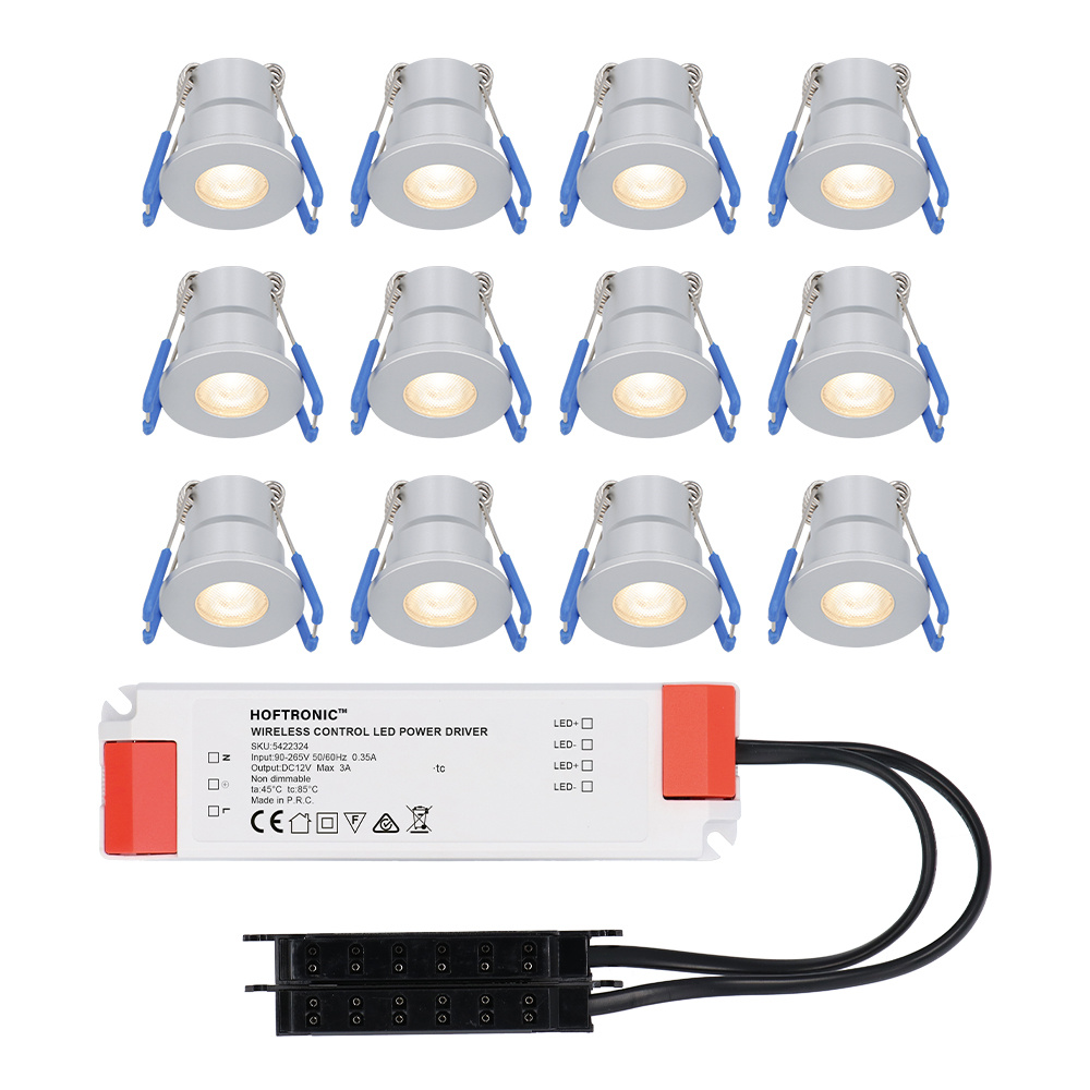 12x Milano Mini 12V LED Inbouwspots - 3W 200lm - 2700K - IP65 - Niet dimbaar