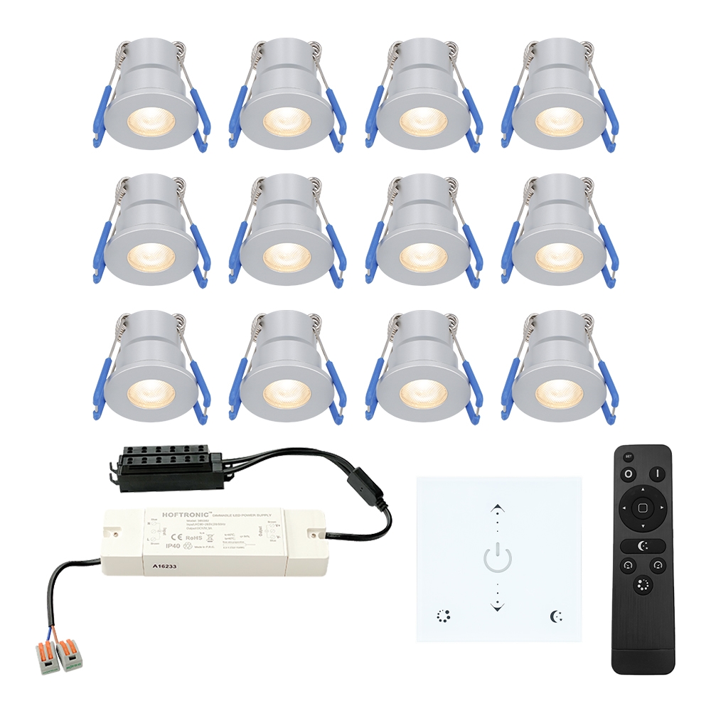 12x Milano Mini 12V LED Inbouwspots - Muurdimmer - 3W 200lm - 2700K - IP65