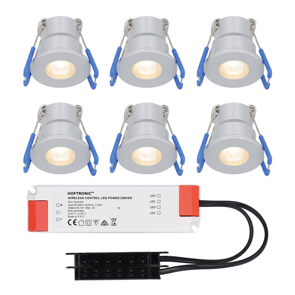 6x Milano Mini 12V LED Inbouwspots - 3W 200lm - 2700K - IP65 - Niet dimbaar