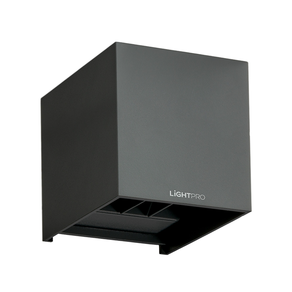 LED Wandlamp Ixion - 6W - 482lm - 3000K warm wit - Up & Downlight - IP65 - Antraciet