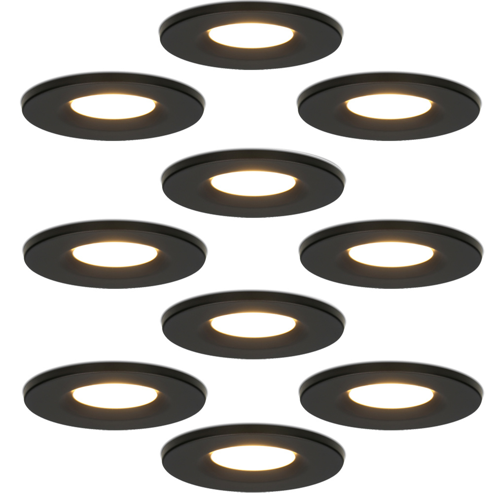 10x Venezia LED Inbouwspots - 6W 650lm - 2700K - IP65 - Zwart