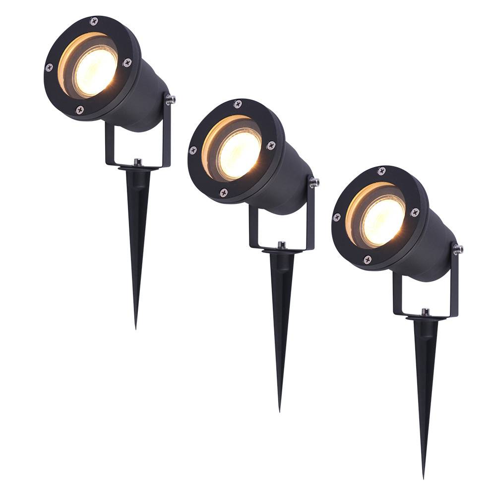3x LED Prikspots - 4W 345lm - Kantelbaar - 2700K - IP65 - Zwart