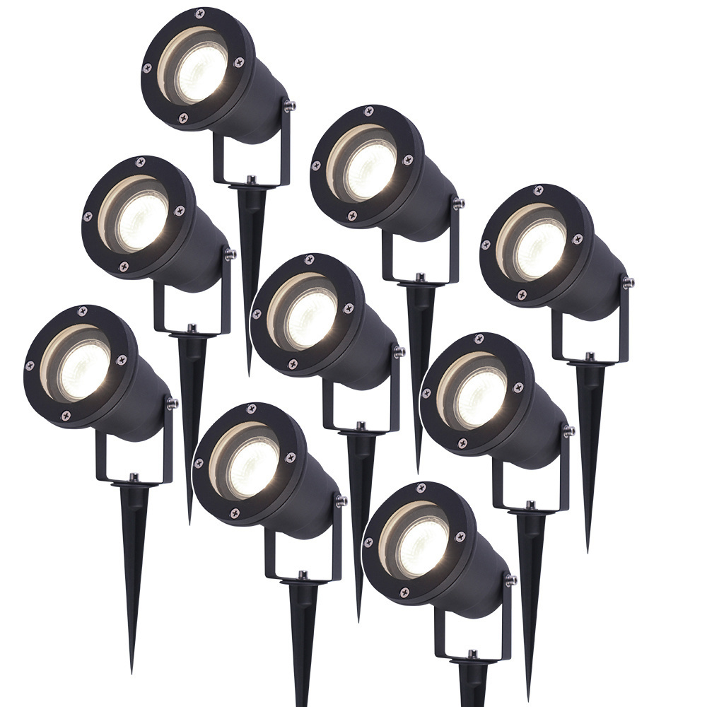 9x LED Prikspots - 4W 345lm - Kantelbaar - 4000K - IP65 - Zwart