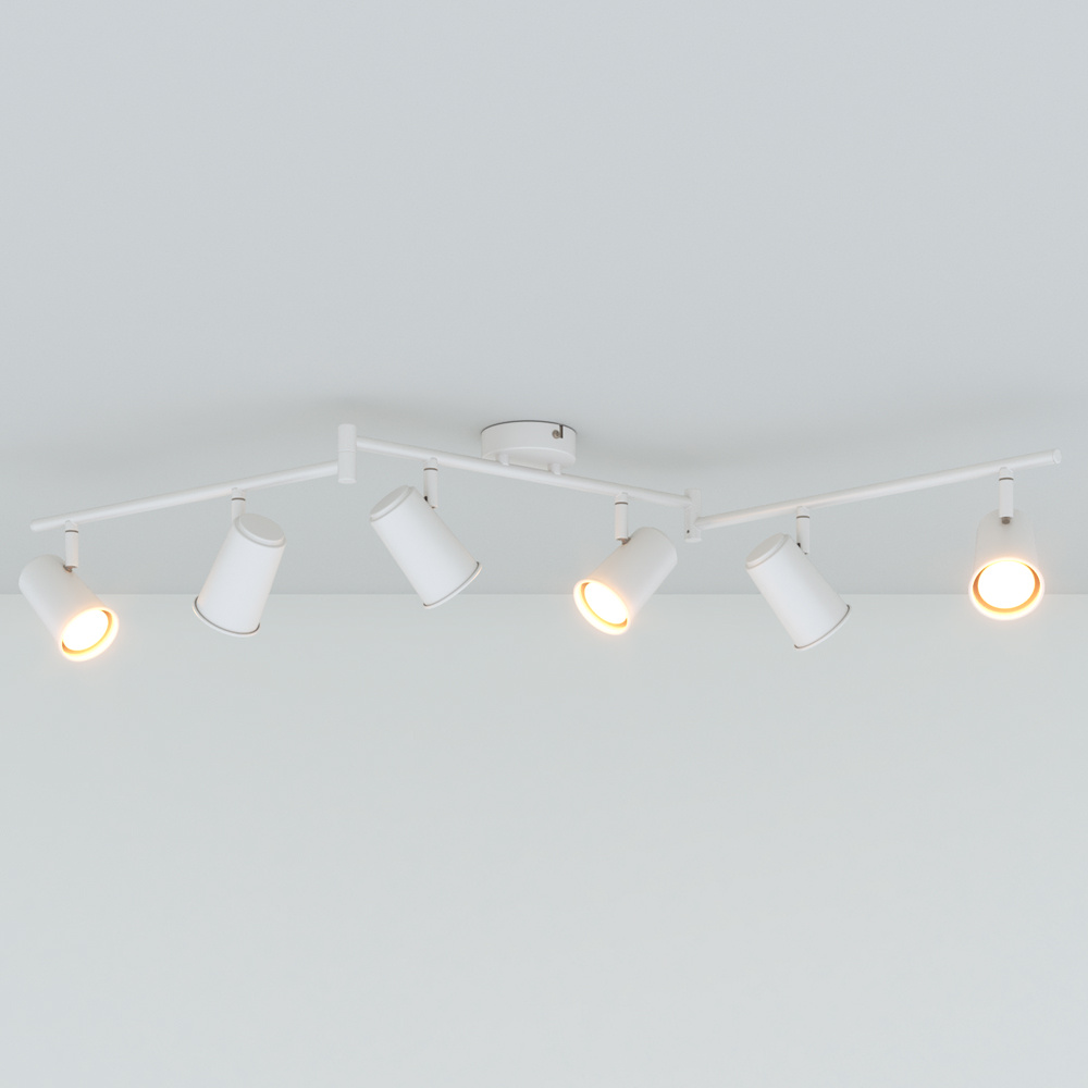 Riga LED Plafondlamp 6 spots - 24W 2070lm - 2700K - Kantelbaar - IP20 - Wit