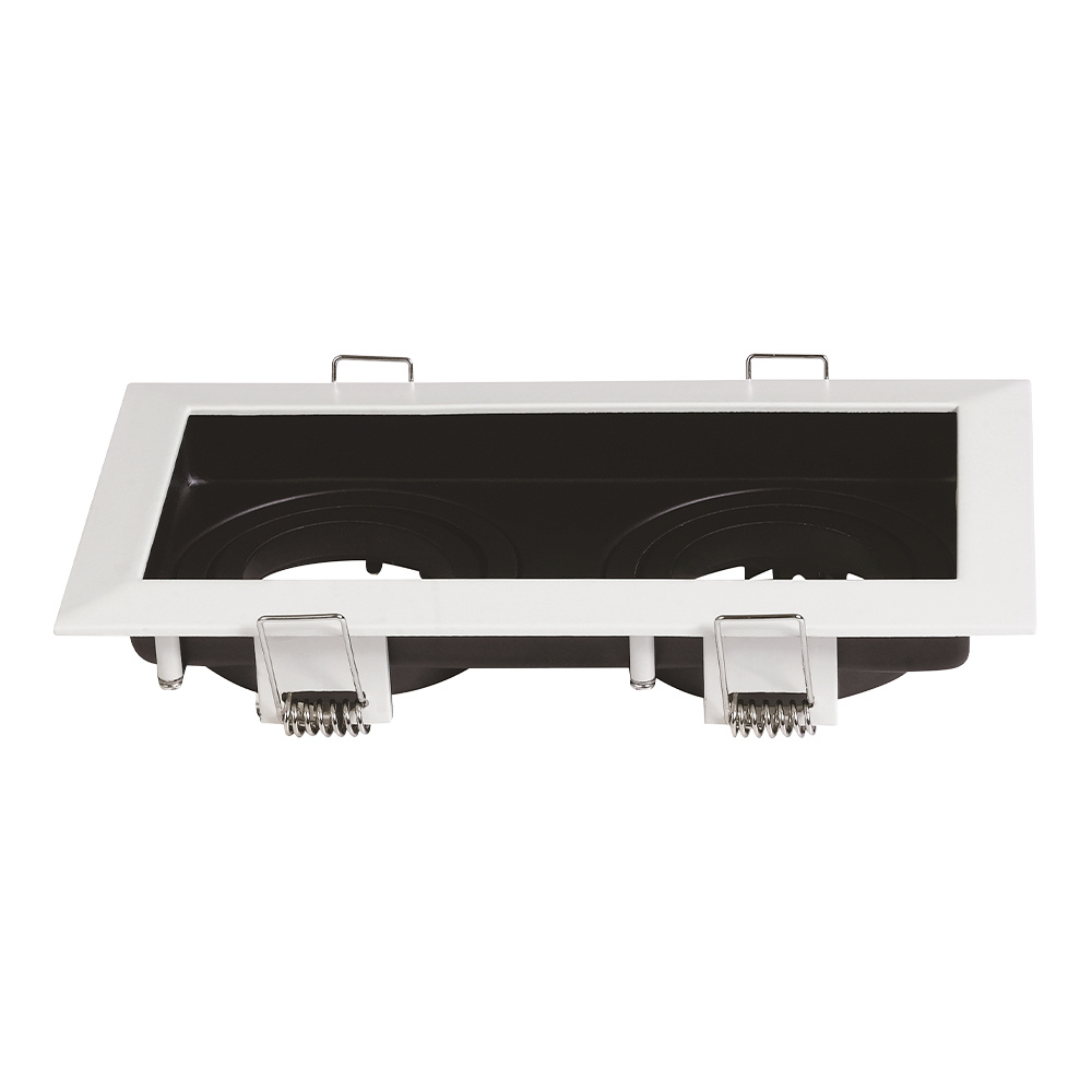 Durham Dubbel LED Inbouwspot - Armatuur - GU10 fitting - IP20 - Vierkant - Wit
