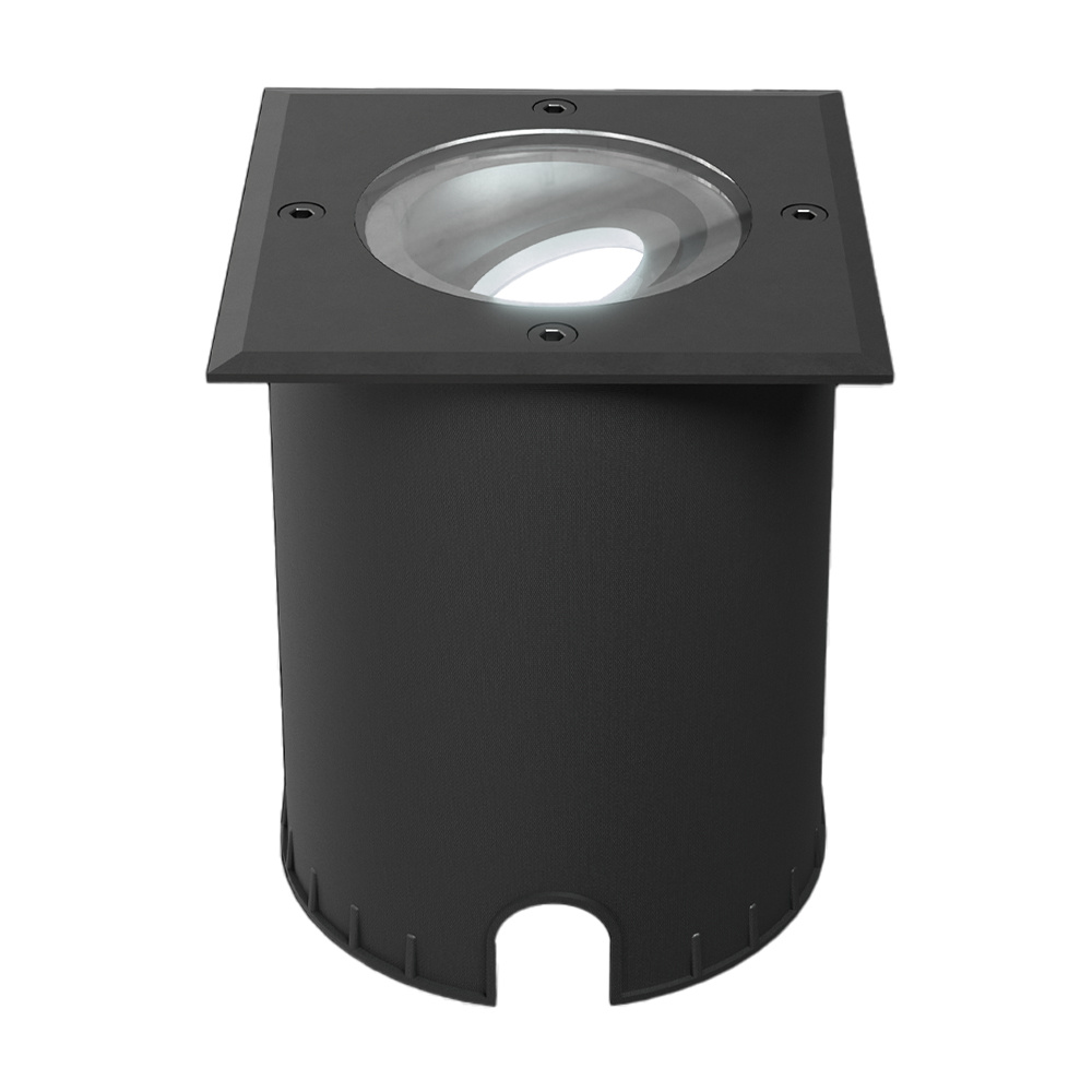 Cody LED Grondspot Zwart - GU10 4,5W 345lm dimbaar - 6500K - Vierkant - IP67
