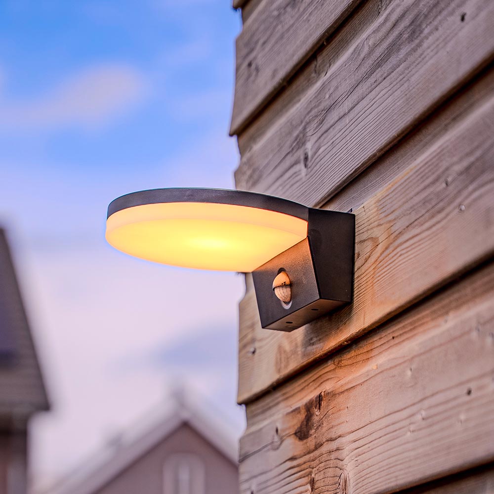 Derby - LED Wandlamp met sensor - 15W 1500lm - 3000K - zwart