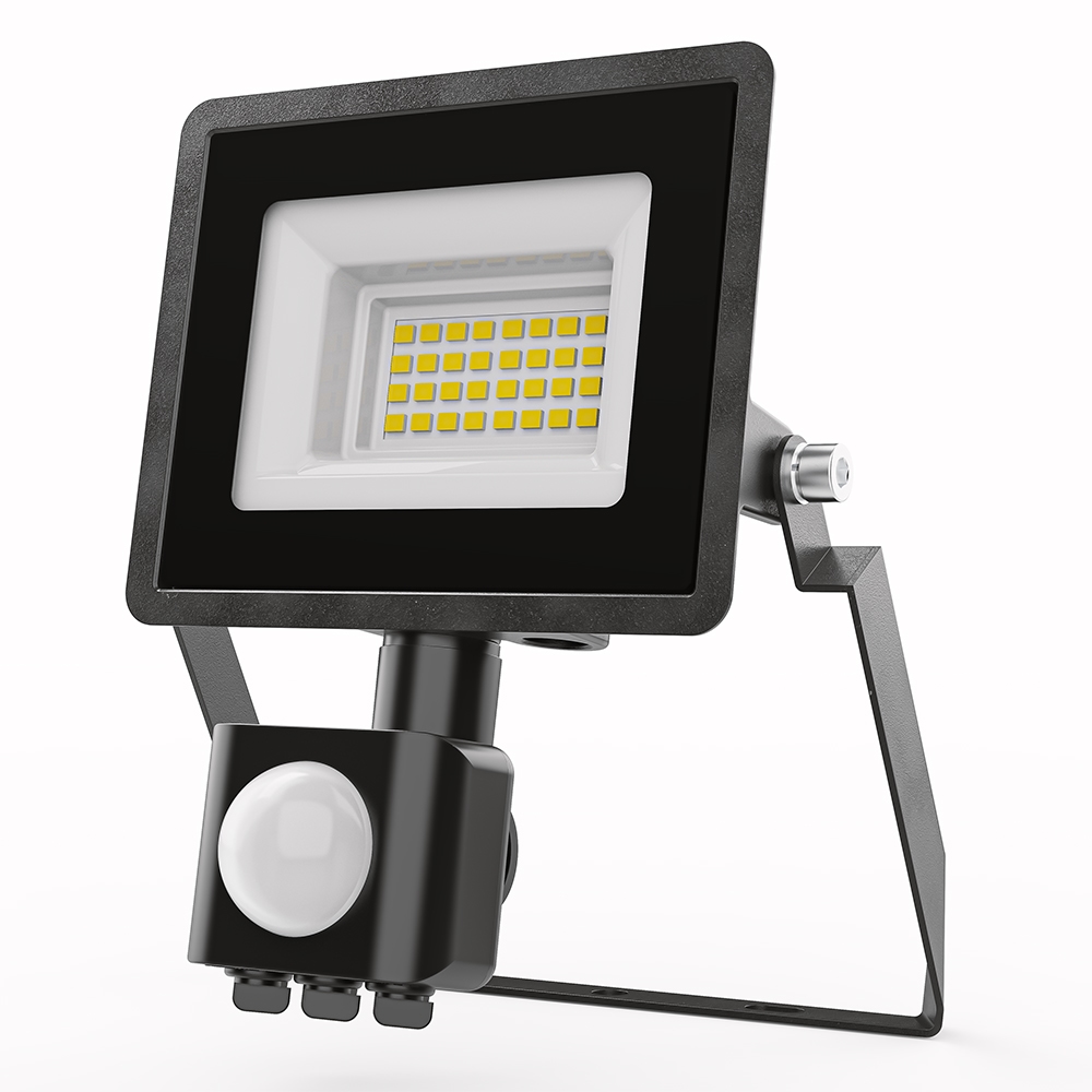 Stratos - LED Breedstraler met bewegingssensor - 10W 735lm - 6500K - IP65 Waterdicht - 15cm Kabel