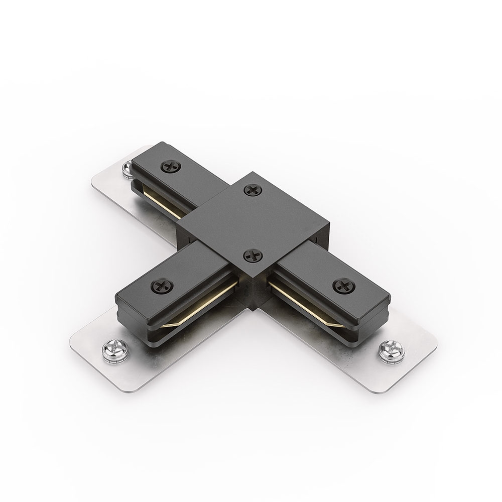 Taros - T-vorm Koppelstuk - 1-fase railverlichting - Zwart - 3 jaar garantie