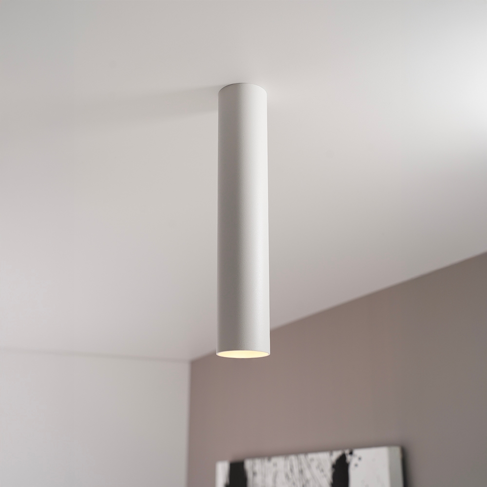 Canopus bianco l - Cilindervormige opbouwspot in met mat witte coating