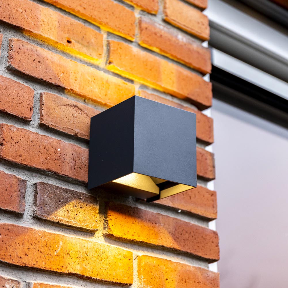 Kansas LED Wandlamp - Antraciet - 3000K - IP65 - 30.000 branduren - Up & Downlight