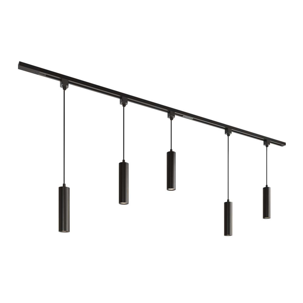 Taros Railverlichting Pakket - Recht - 2x 1 m rail - 5 hanglamp