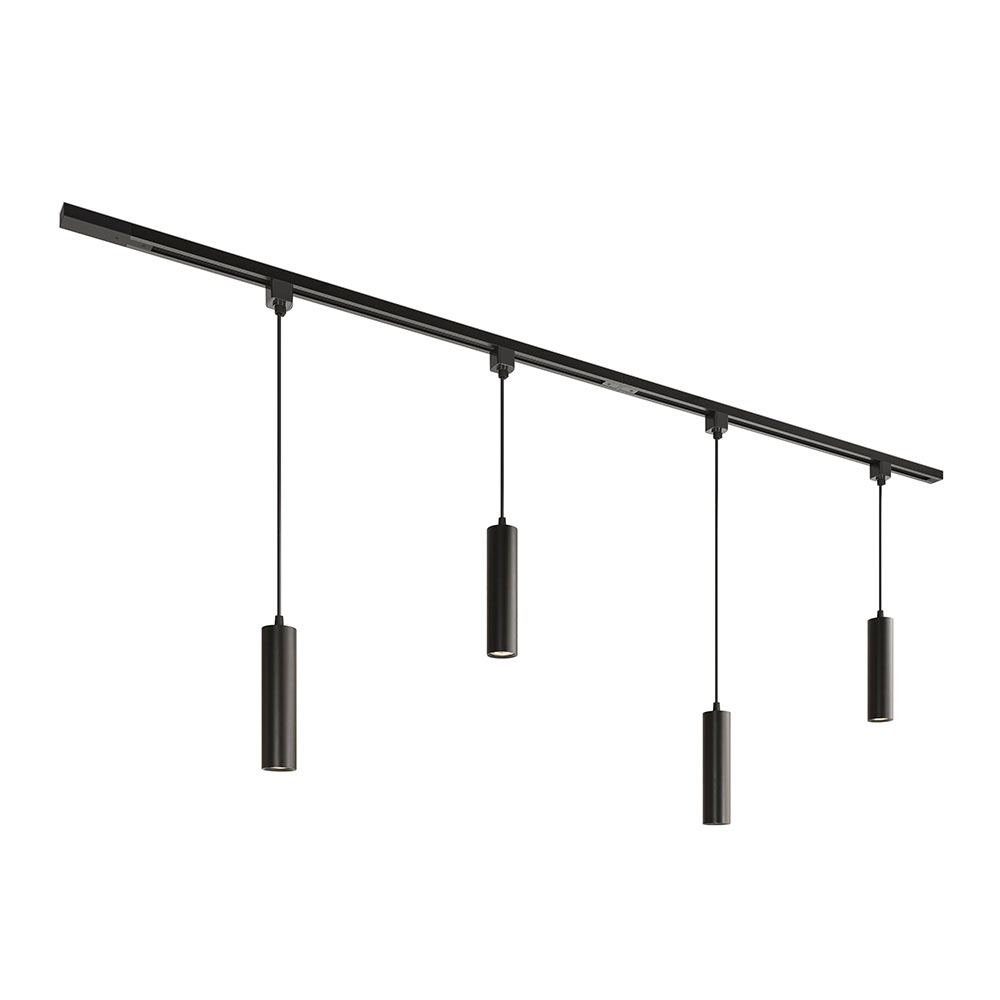 Taros Railverlichting Pakket - Recht - 2x 1 m - 4 hanglamp - 2700K GU10