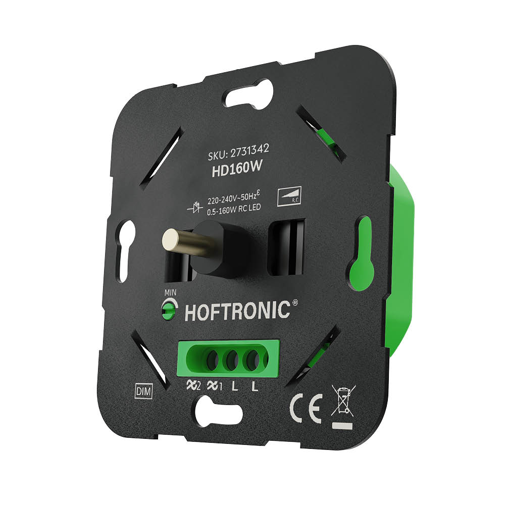 LED draaidimmer - 0.5-160W - Fase-afsnijding - Wisselschakeling