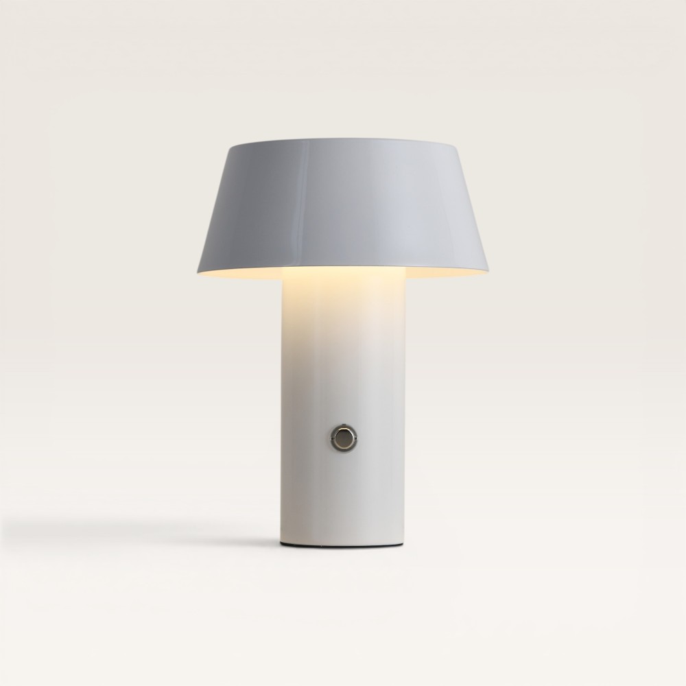 LED Tafellamp Cadera bianco - Dim- en oplaadbare mushroom lamp van metaal