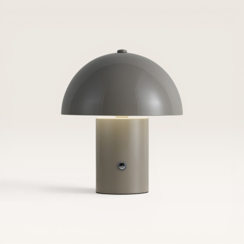 LED Tafellamp Civaro taupe - Dim- en oplaadbare mushroom lamp