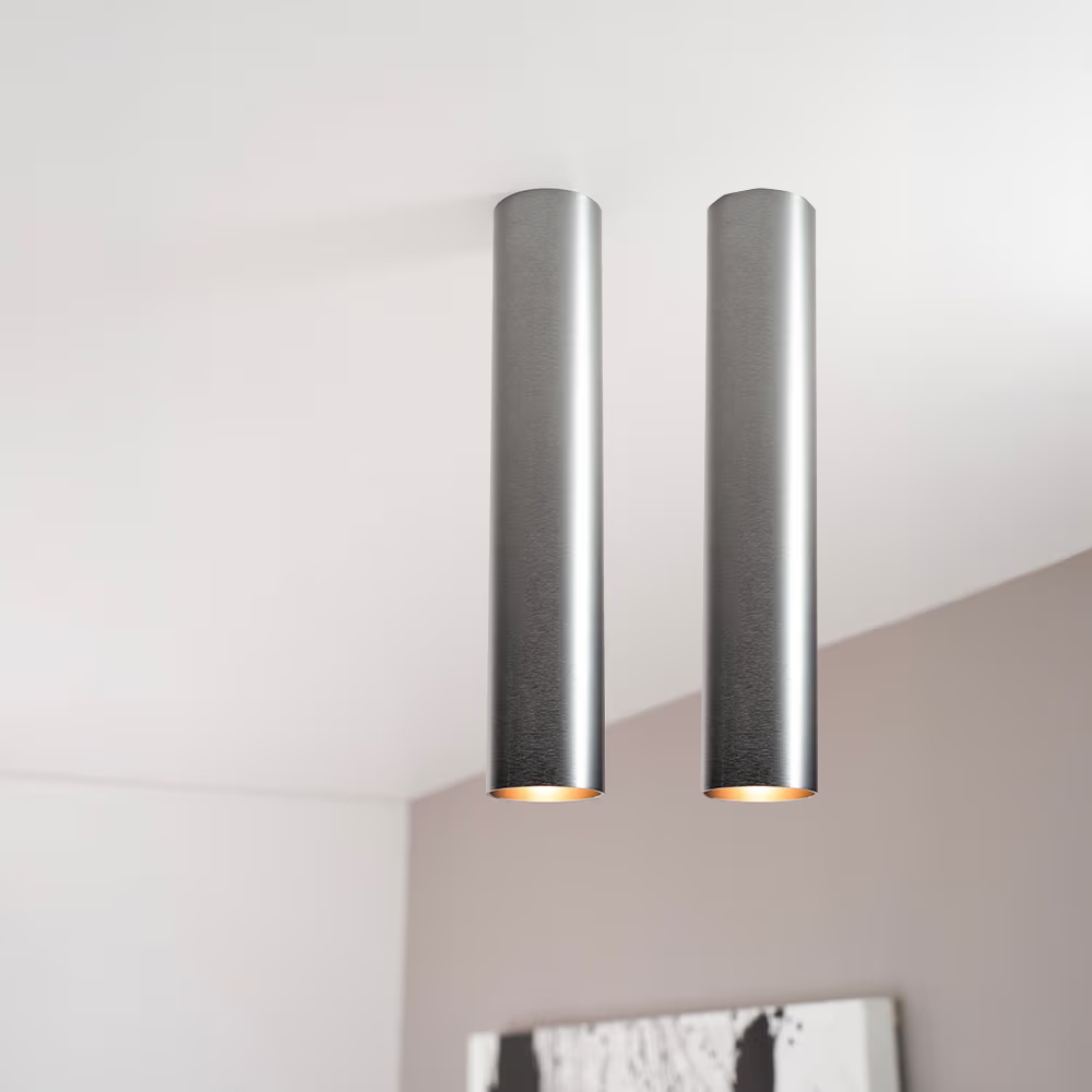 2x Canopus fero l - Cilindervormige opbouwspot in geborsteld gunmetal grijs