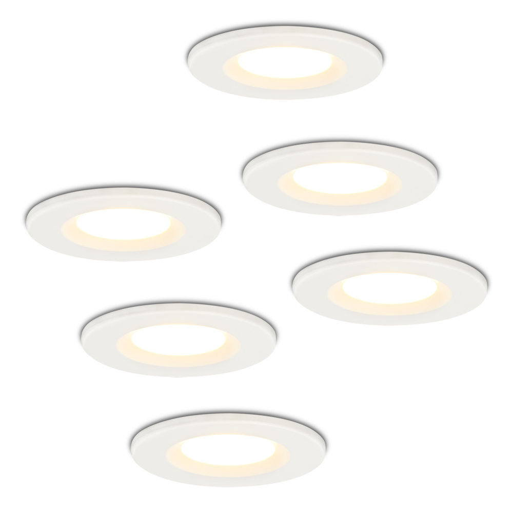 6x Venezia LED Inbouwspot - 6W 650lm - 2700K - IP65 - Wit