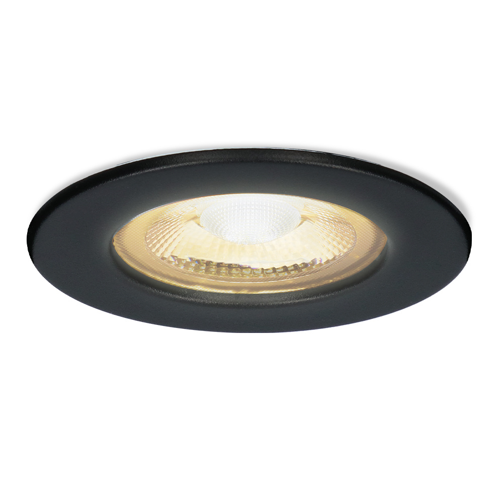 Nola LED Inbouwspot Plat - 5W 480lm - 2700K - IP65 - Zwart - Lage inbouw