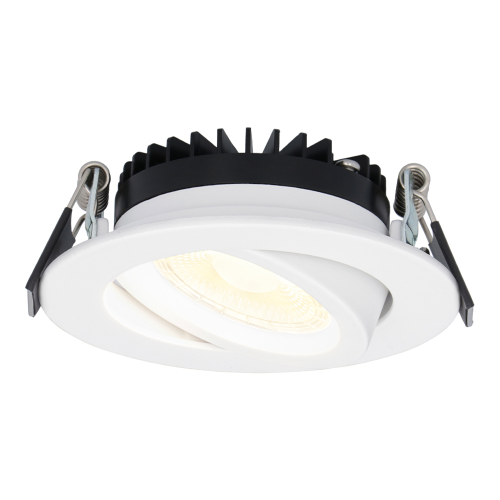 Rome LED Inbouwspot Plat - 6W 430lm - Kantelbaar - Dimbaar - IP44 - 2700K - Wit