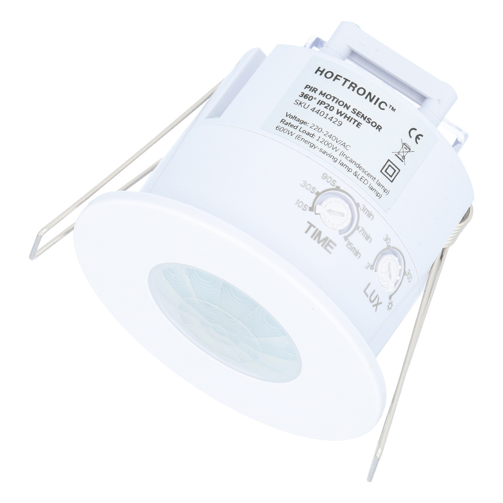 PIR Bewegingssensor met schemerschakelaar - 360° - 8m Bereik - IP20 - Max 600W