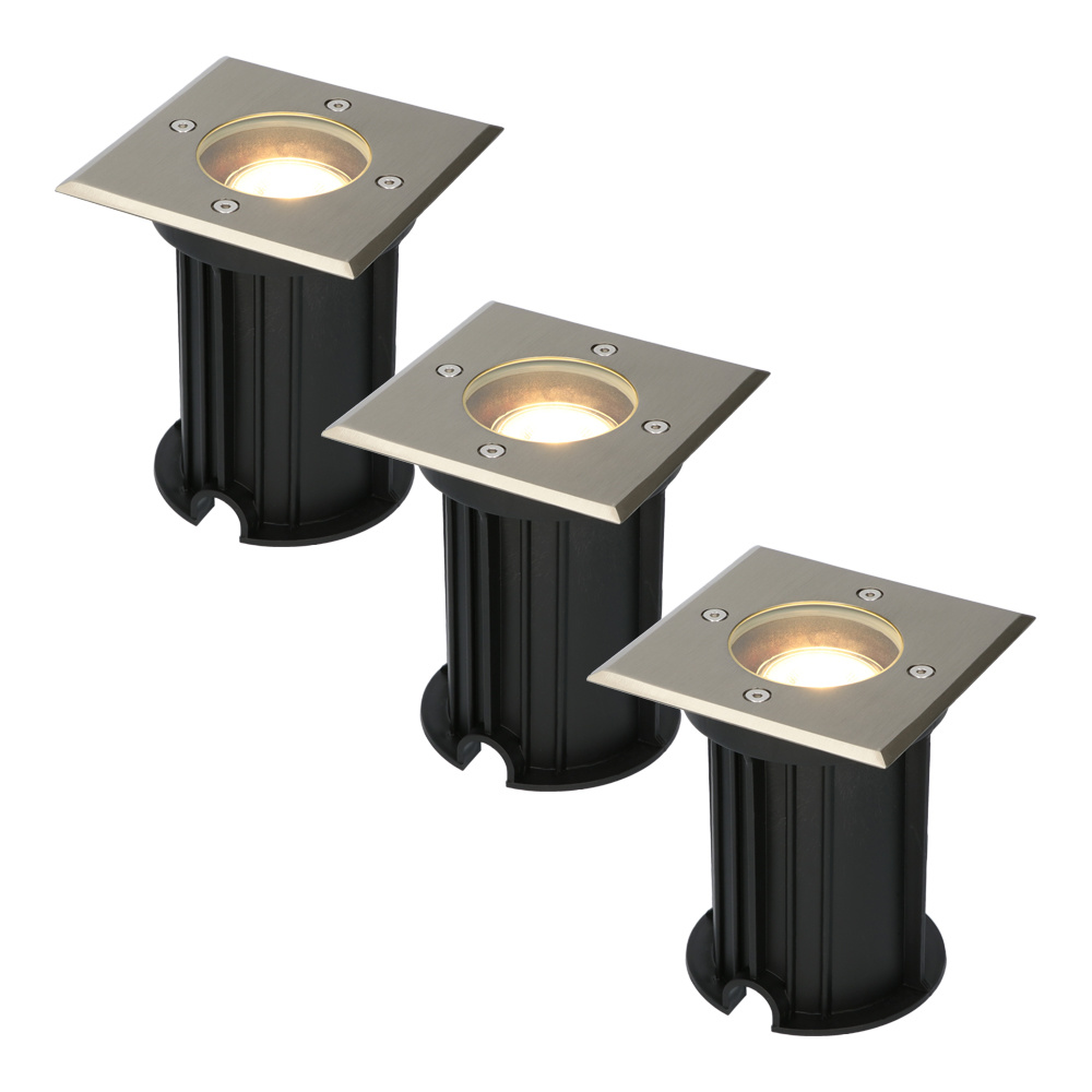3x Ramsay LED Grondspots - Dimbaar - GU10 - 4W 345lm - 6500K - IP67 - RVS