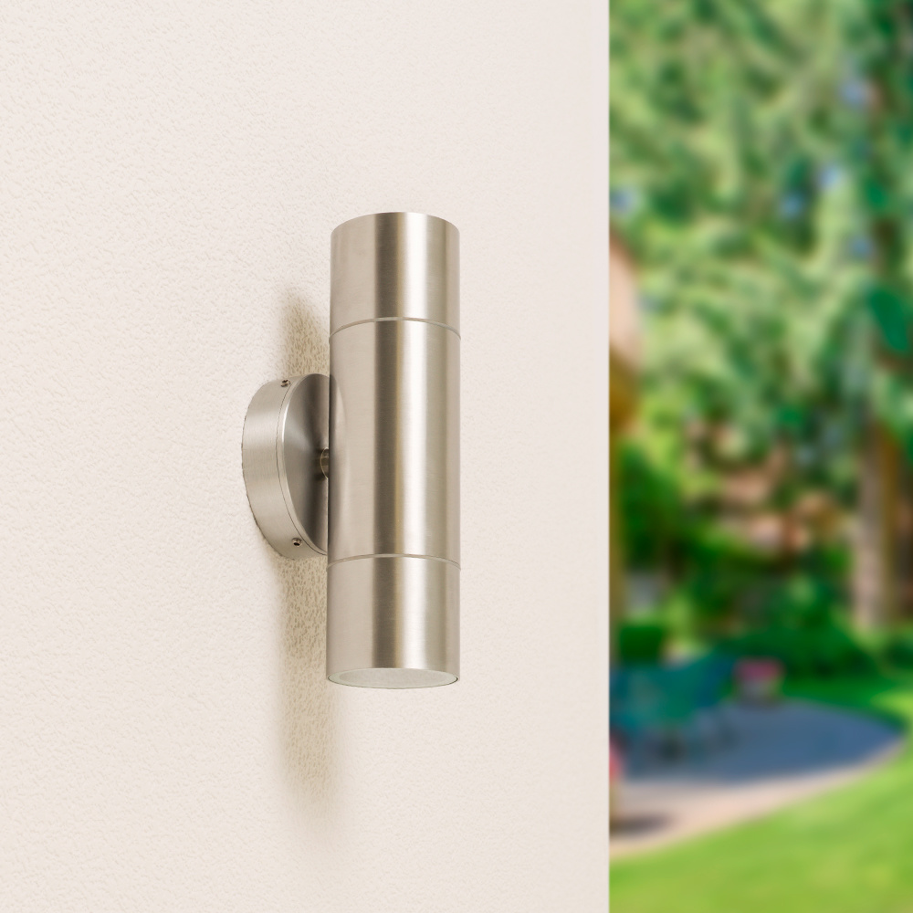 Dax LED Wandlamp - GU10 fitting - IP65 - Dimbaar - Up and Down light - RVS