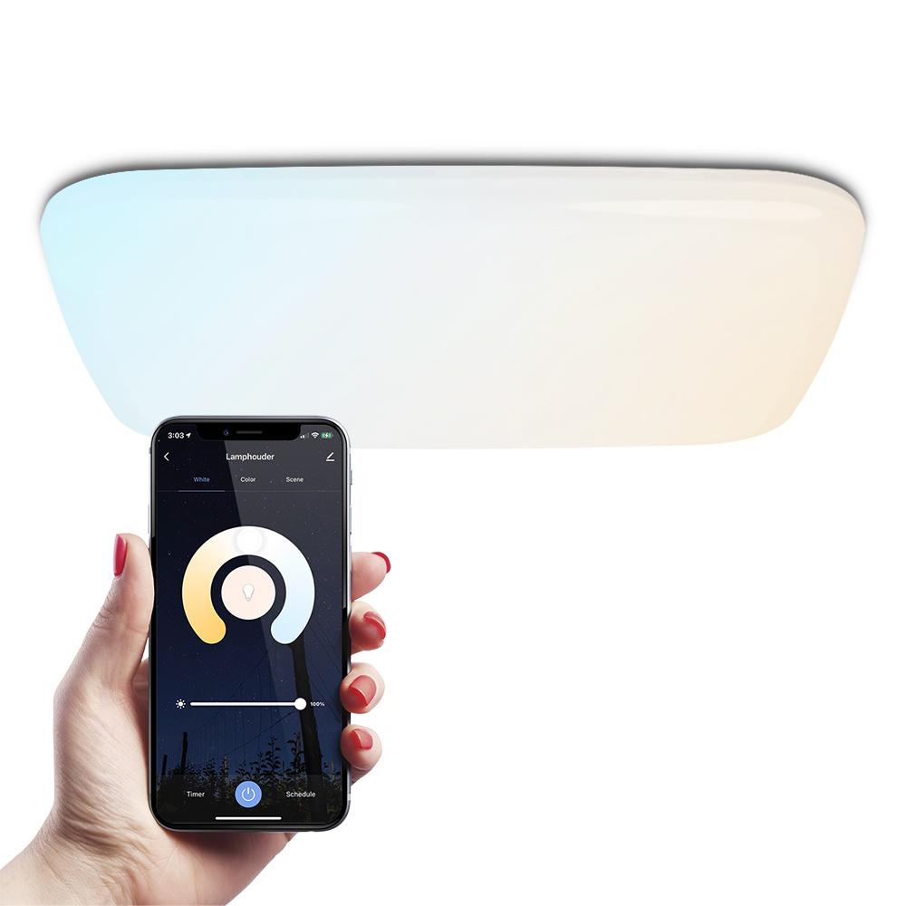 Smart Plafondlamp - 30W - 42x42 cm Vierkant - CCT - Wifi + Ble