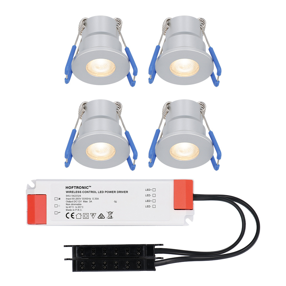 4x Milano Mini 12V LED Inbouwspots - 3W 200lm - 2700K - IP65 - Niet dimbaar