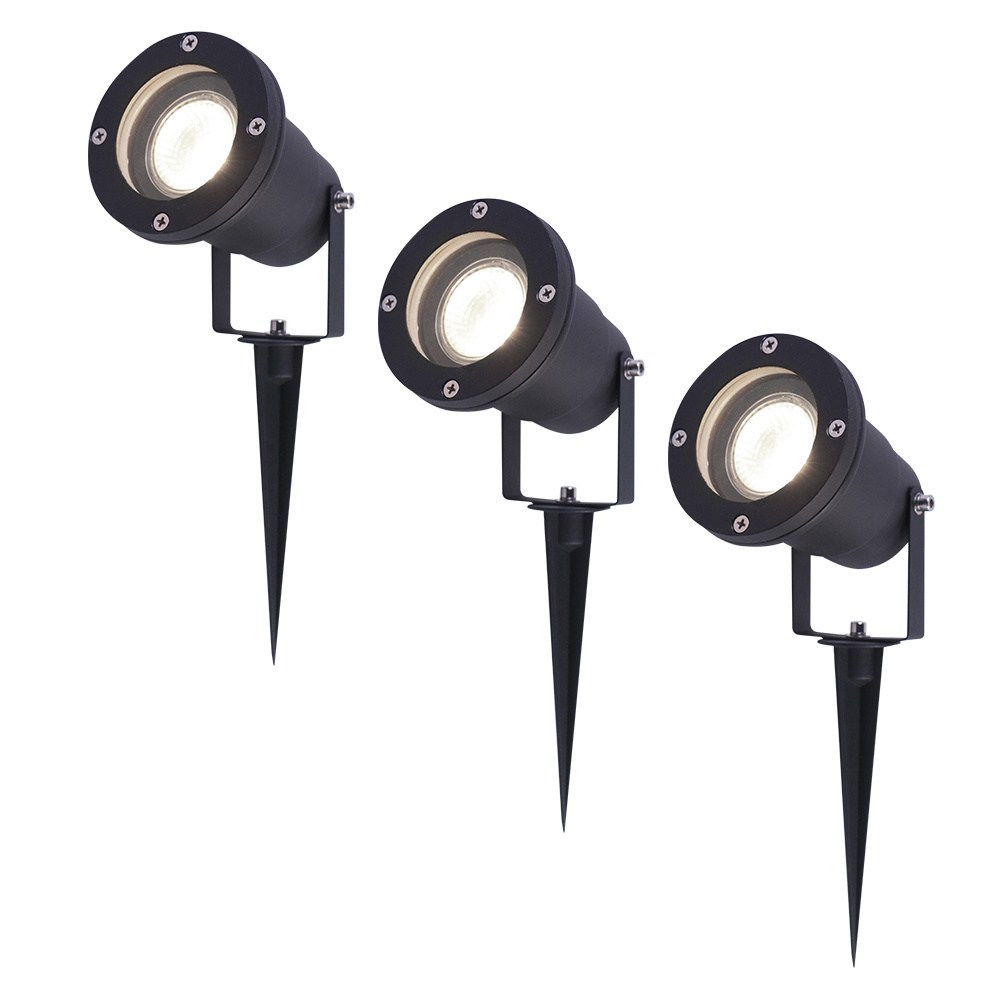 3x Sydney LED Prikspots - 4W 345lm - Kantelbaar - Dimbaar - 4000K - IP65 - Zwart