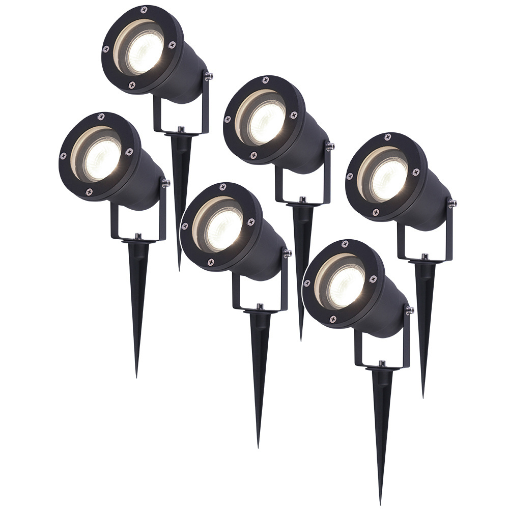 6x Sydney LED Prikspots - 4W 345lm - Kantelbaar - Dimbaar - 4000K - IP65 - Zwart