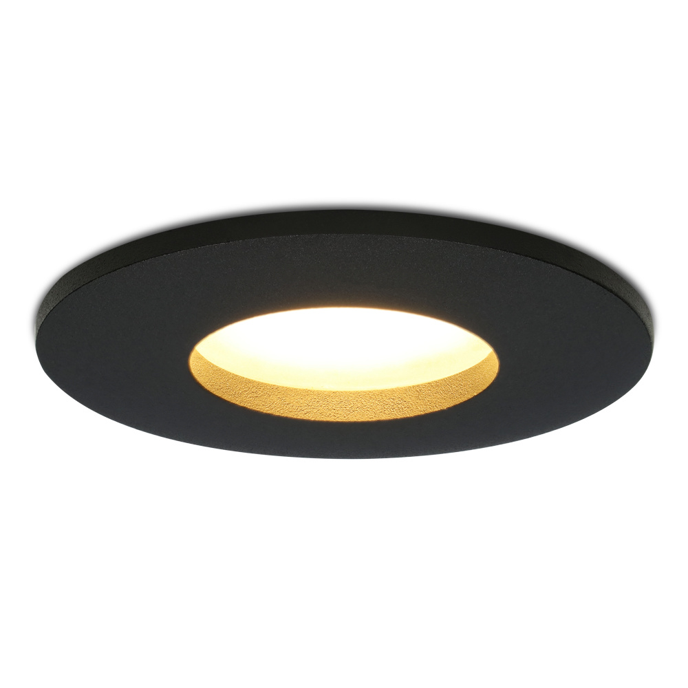 Porto LED Inbouwspot - 4W 345 lumen - 2700K - IP44 - Zwart