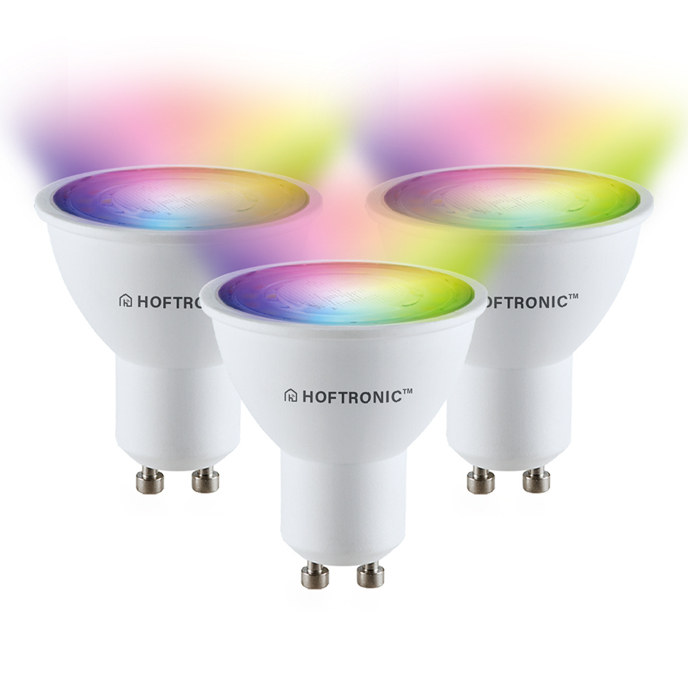 3x Smart GU10 lamp - 38° - 5,5W 345lm - RGBWW - Wifi + Ble