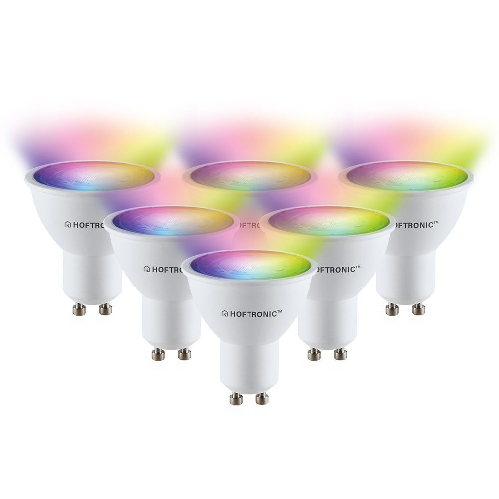 6x Smart GU10 lamp - 38° - 5,5W 345lm - RGBWW - Wifi + Ble