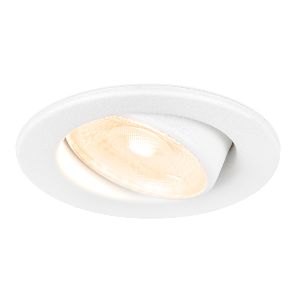 Malta LED Inbouwspot Rond - Dimbaar - Kantelbaar - 5W 400lm - 2700K - IP44 - Wit