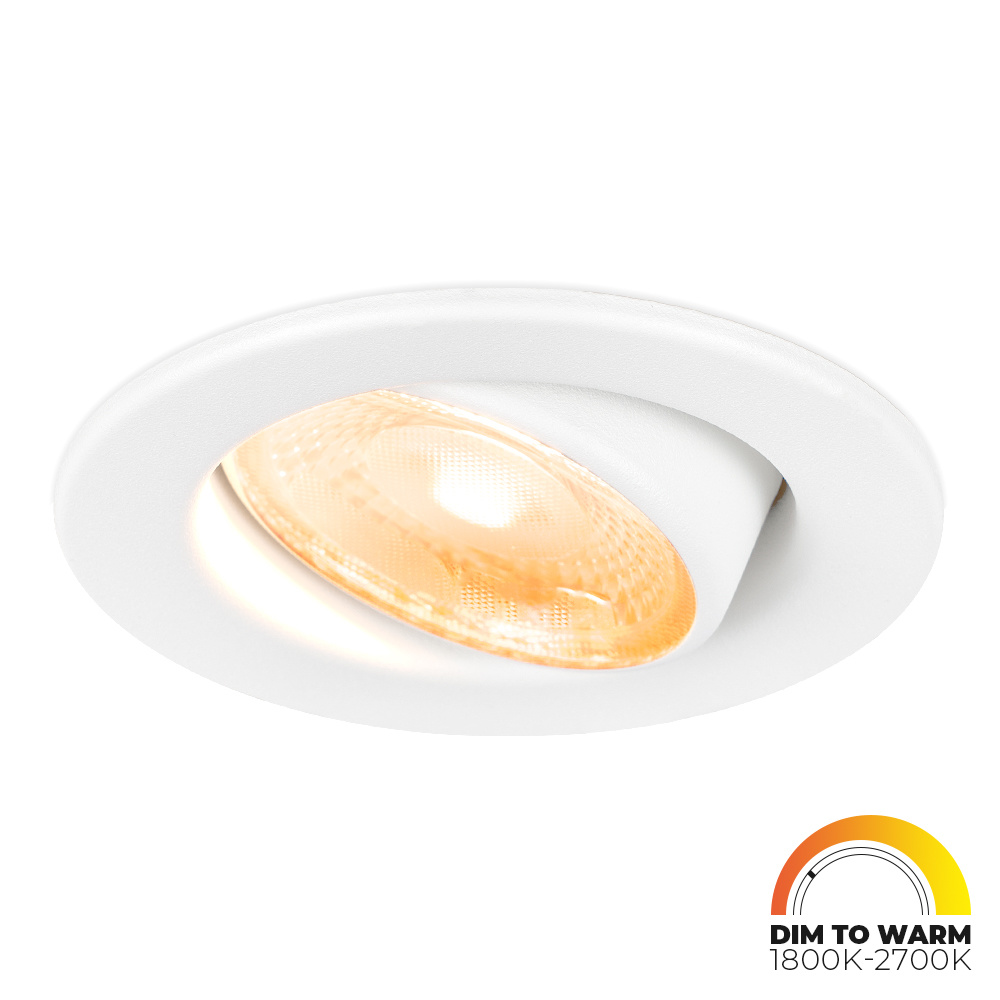 Malta LED Inbouwspot - Rond - Kantelbaar - 5W 480lm - Dim to warm - IP44 - Wit