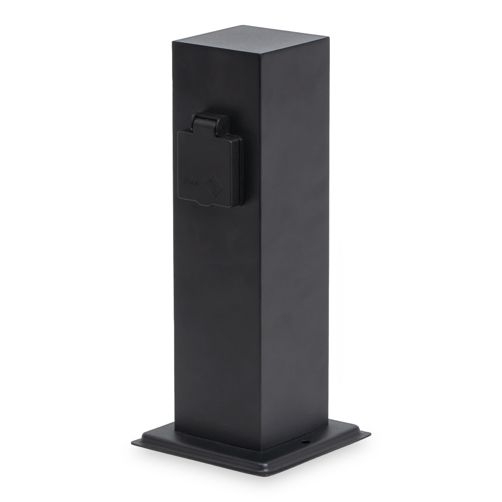 Delta S Buitenstopcontactpaal - 2 stopcontacten - IP44 - Socket - Zwart