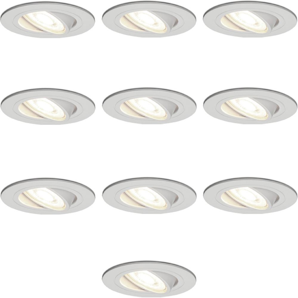 10x Pittsburg LED Einbaustrahler - 4W 345lm - GU10 - 2700K - Schwenkbar - Weiß