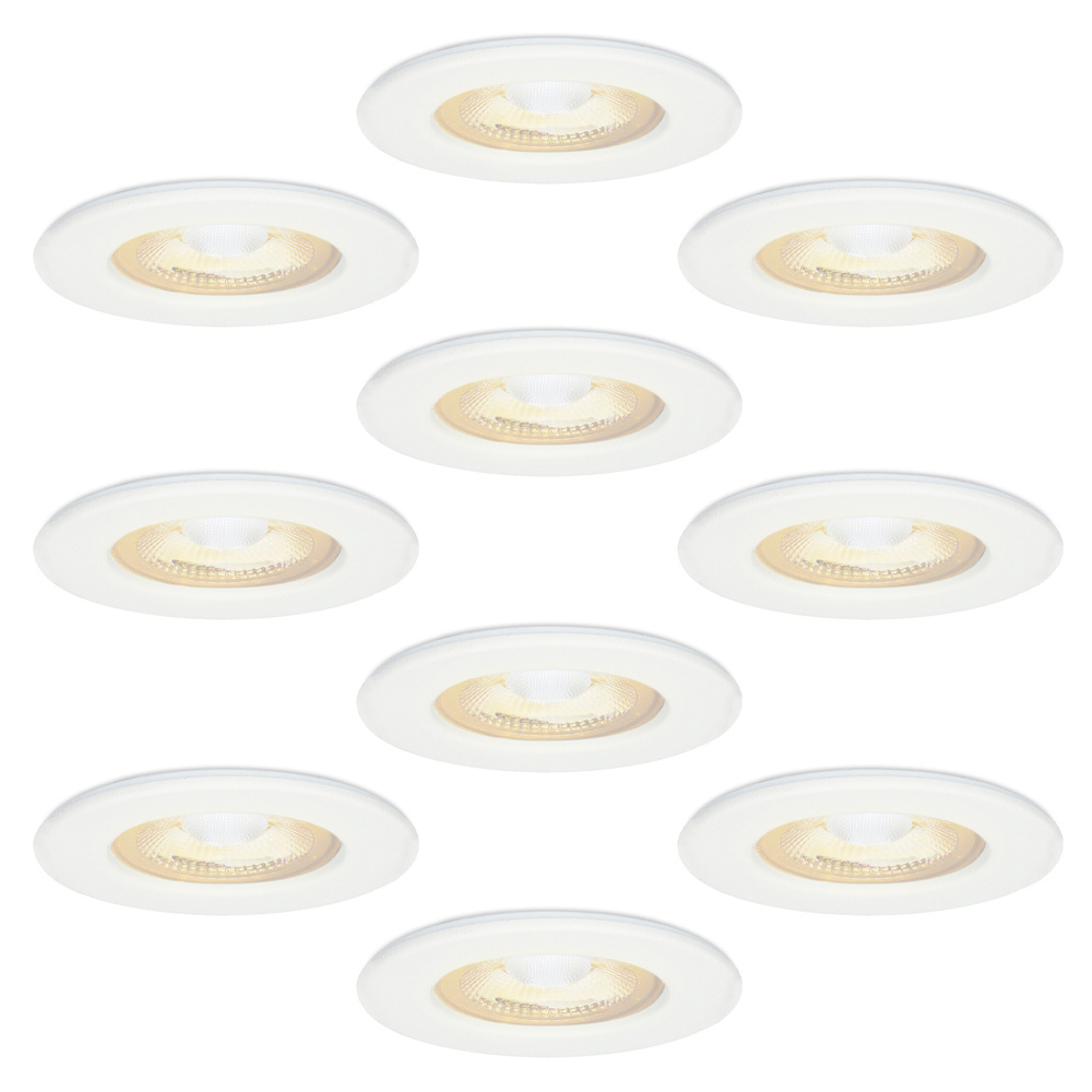 10x Nola LED Inbouwspots - 5W 480 Lumen - 2700K - IP65 - Wit