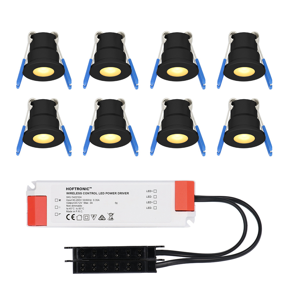 8x Milano Mini 12V LED Inbouwspots - 3W 200lm - 2700K - IP65
