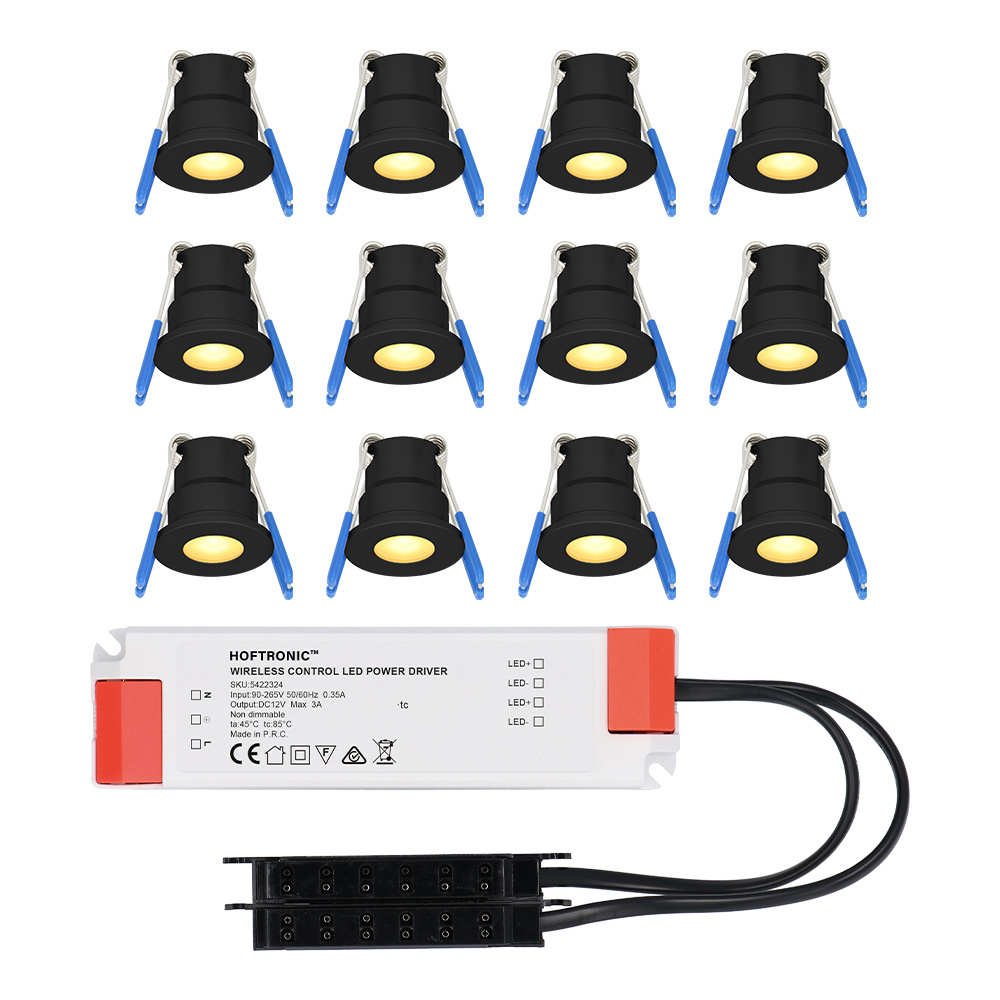 12x Milano Mini 12V LED Inbouwspots - 3W 200lm - 2700K - IP65