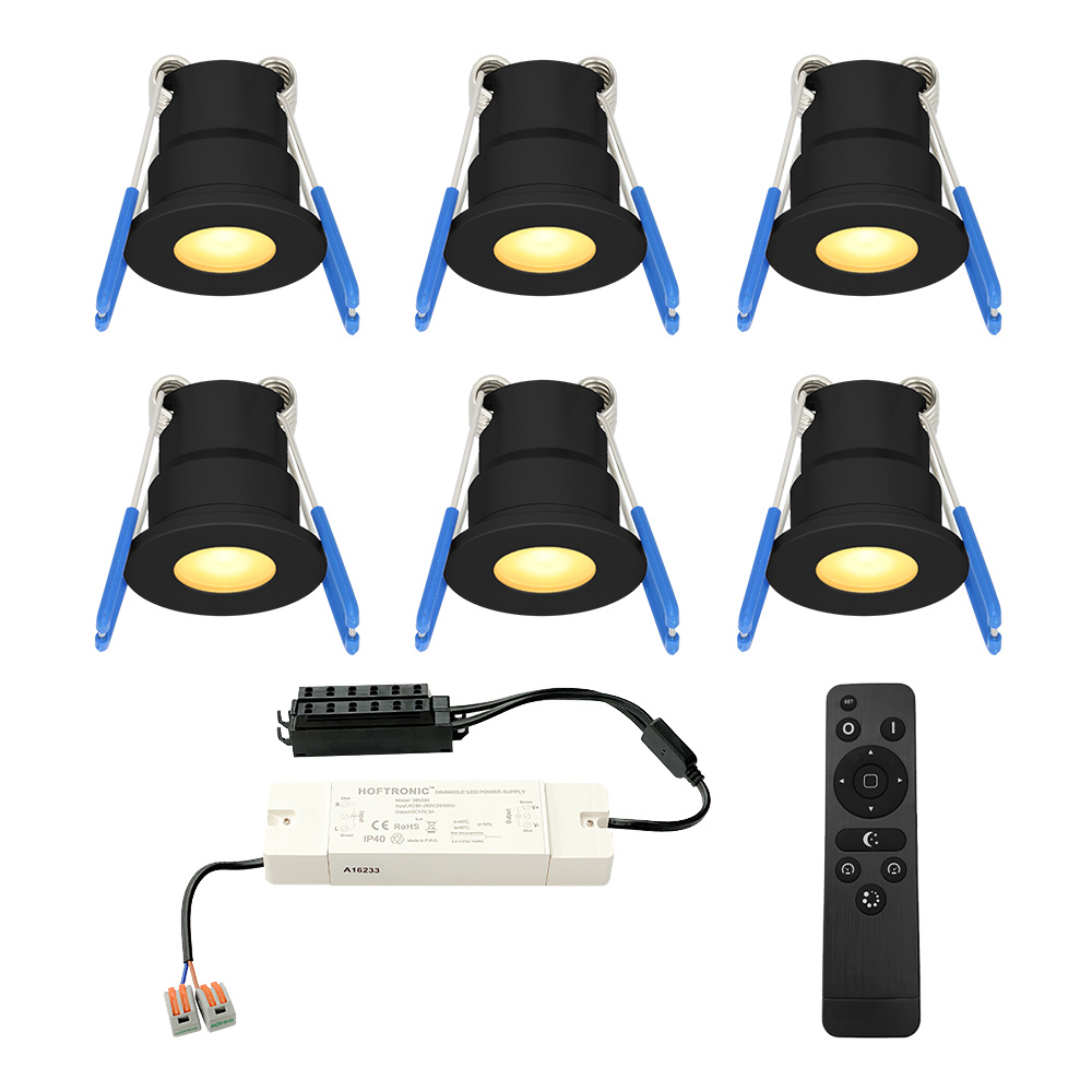 6x Milano 12V LED Mini Inbouwspots - 3W 200lm - Dimbaar - 2700K - IP65