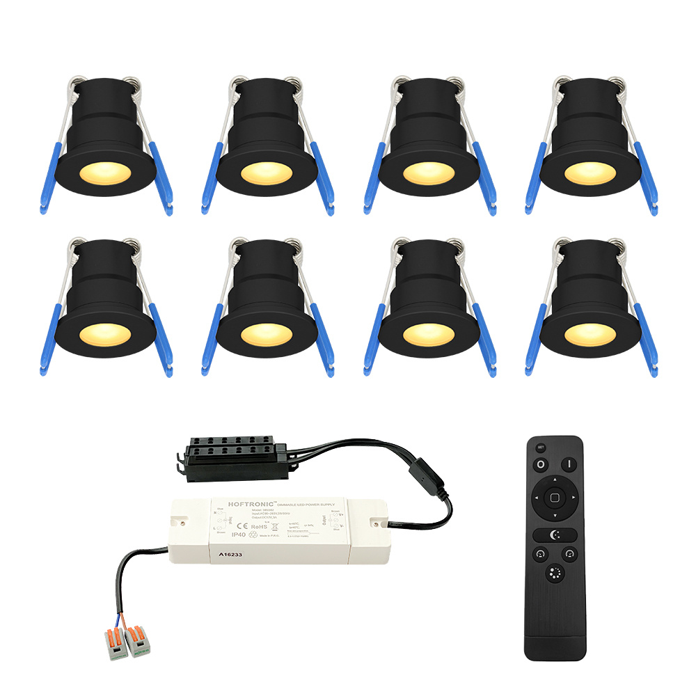 8x Milano 12V LED Mini Inbouwspots - 3W 200lm - Dimbaar - 2700K - IP65