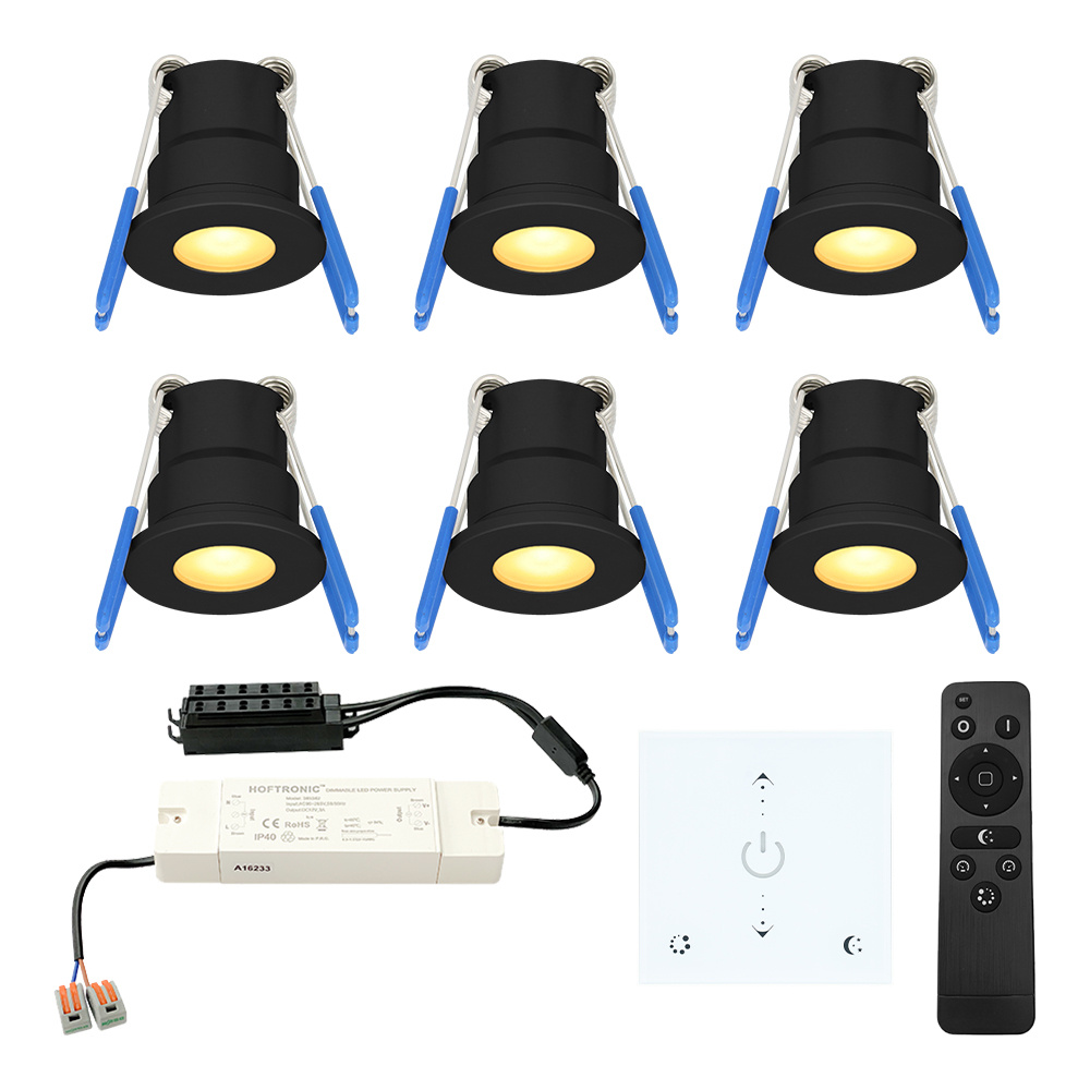 6x Milano Mini 12V LED Inbouwspots - Muurdimmer - 3W 200lm - 2700K - IP65