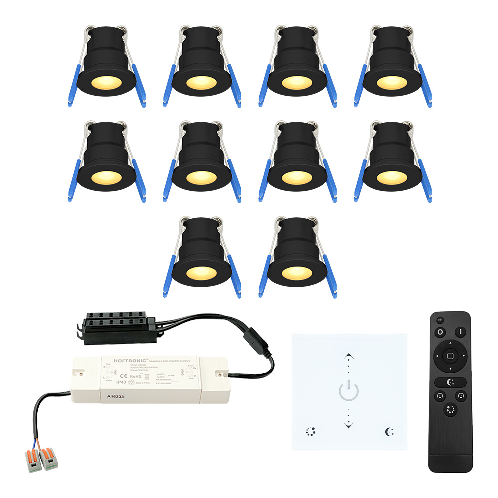 10x Milano Mini 12V LED Inbouwspots - Muurdimmer - 3W 200lm - 2700K - IP65