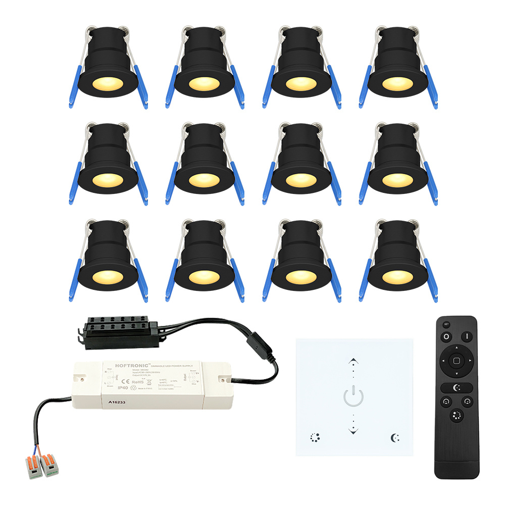 12x Milano Mini 12V LED Inbouwspots - Muurdimmer - 3W 200lm - 2700K - IP65