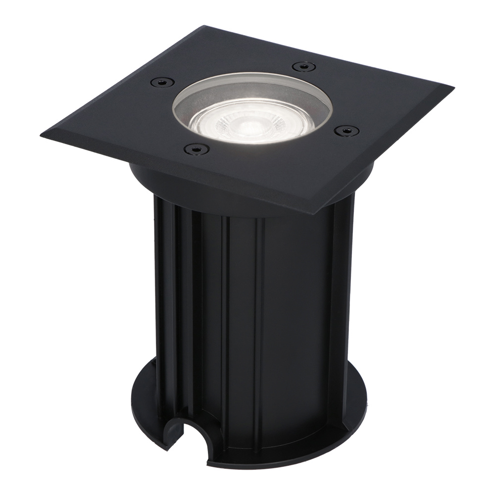 Ramsay LED Grondspot Vierkant - Dimbaar - GU10 - 4W 345lm - 6500K - Zwart - IP67